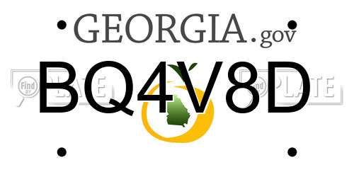 BQ4V8D Georgia License Plate