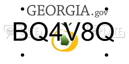 BQ4V8Q Georgia License Plate
