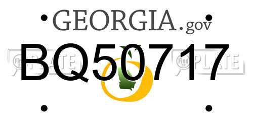 BQ50717 Georgia License Plate