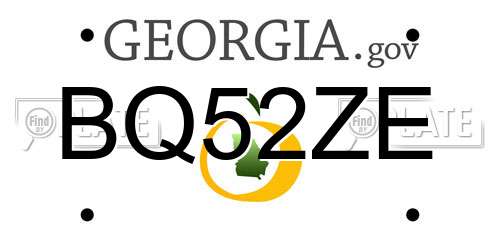 BQ52ZE Georgia License Plate
