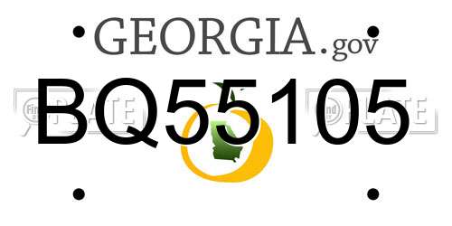 BQ55105 Georgia License Plate
