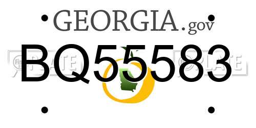 BQ55583 Georgia License Plate
