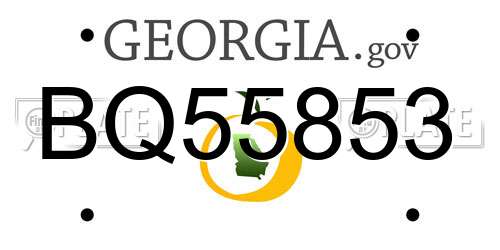 BQ55853 Georgia License Plate
