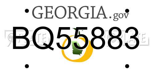 BQ55883 Georgia License Plate