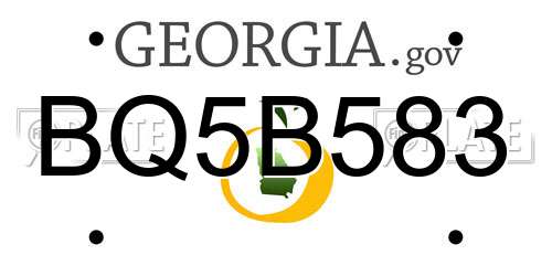 BQ5B583 Georgia License Plate
