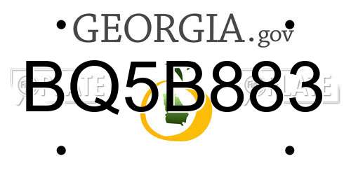 BQ5B883 Georgia License Plate