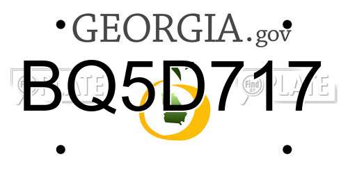 BQ5D717 Georgia License Plate