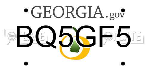 BQ5GF5 Georgia License Plate