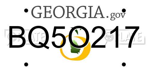 BQ5O217 Georgia License Plate