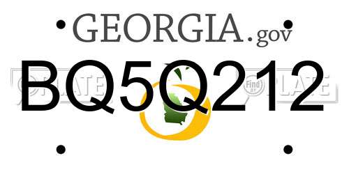 BQ5Q212 Georgia License Plate