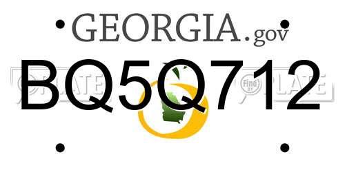 BQ5Q712 Georgia License Plate