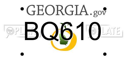 BQ610 Georgia License Plate