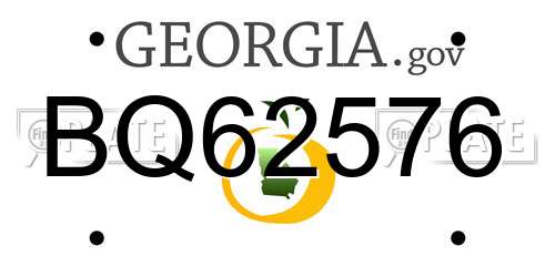 BQ62576 Georgia License Plate