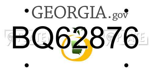 BQ62876 Georgia License Plate