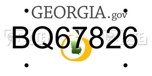 BQ67826 Georgia License Plate