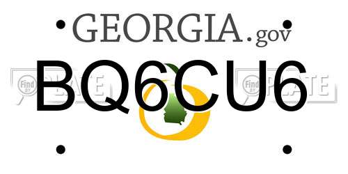 BQ6CU6 Georgia License Plate