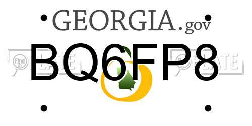 BQ6FP8 Georgia License Plate