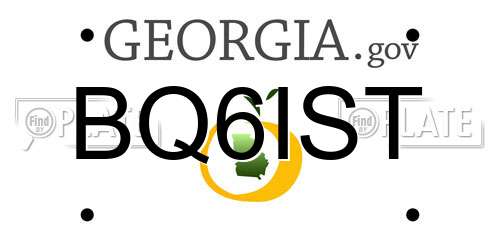 BQ6IST Georgia License Plate