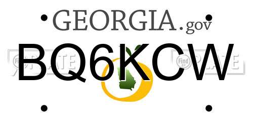 BQ6KCW Georgia License Plate