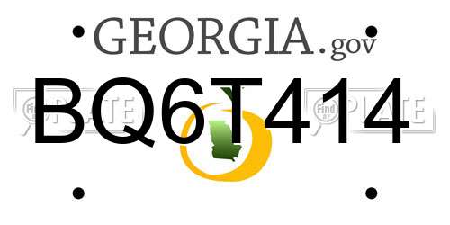 BQ6T414 Georgia License Plate