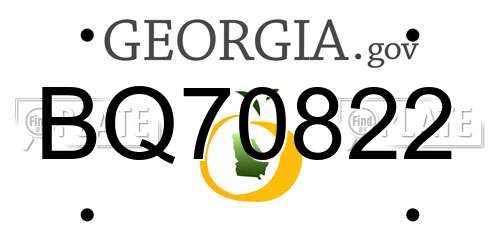 BQ70822 Georgia License Plate