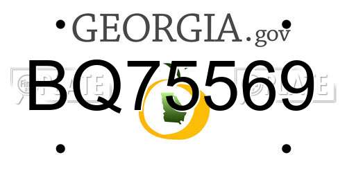 BQ75569 Georgia License Plate