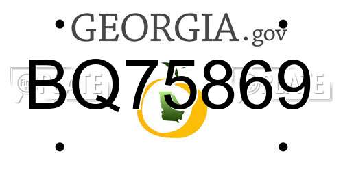 BQ75869 Georgia License Plate
