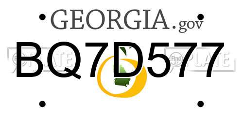 BQ7D577 Georgia License Plate