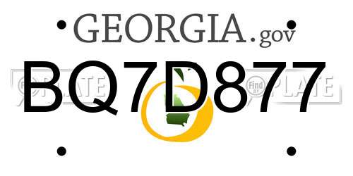 BQ7D877 Georgia License Plate