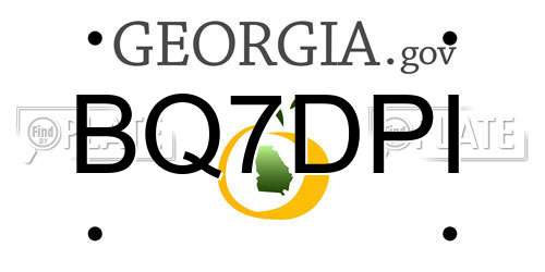 BQ7DPI Georgia License Plate