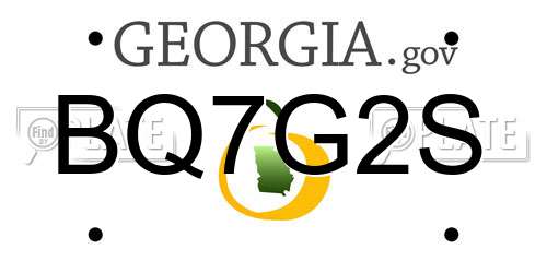 BQ7G2S Georgia License Plate
