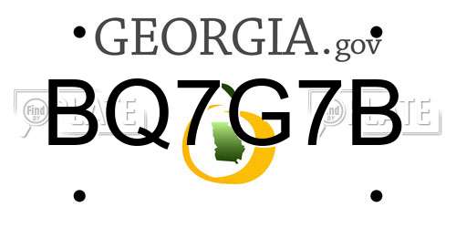 BQ7G7B Georgia License Plate
