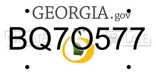 BQ7O577 Georgia License Plate