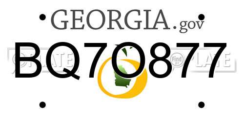BQ7O877 Georgia License Plate