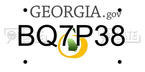 BQ7P38 Georgia License Plate