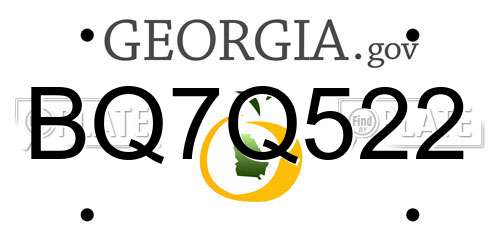 BQ7Q522 Georgia License Plate