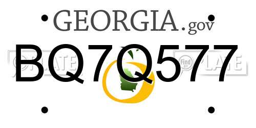 BQ7Q577 Georgia License Plate