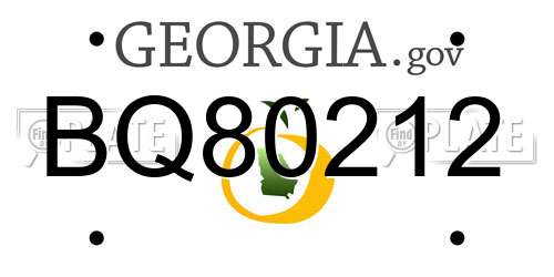 BQ80212 Georgia License Plate
