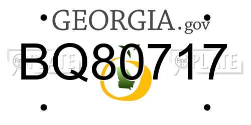 BQ80717 Georgia License Plate