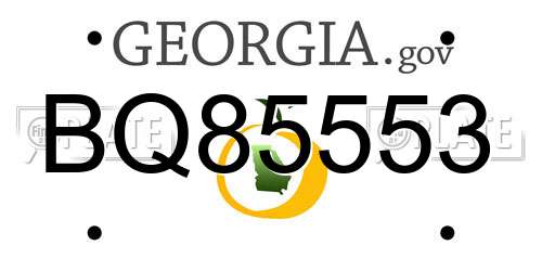 BQ85553 Georgia License Plate