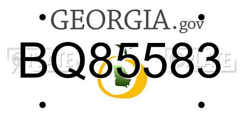 BQ85583 Georgia License Plate