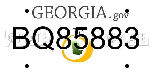 BQ85883 Georgia License Plate