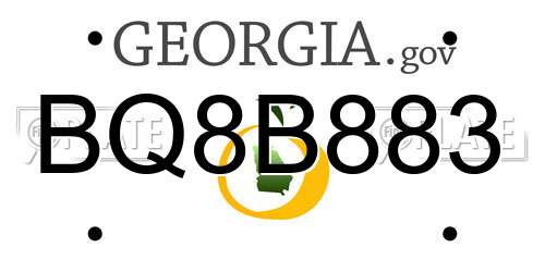 BQ8B883 Georgia License Plate