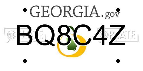 BQ8C4Z Georgia License Plate