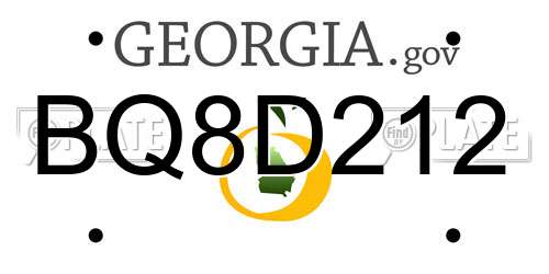 BQ8D212 Georgia License Plate