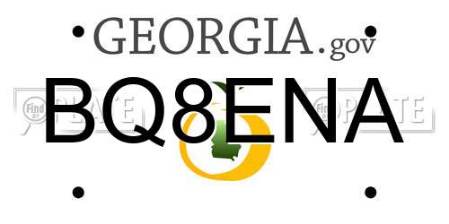 BQ8ENA Georgia License Plate