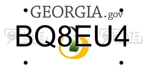 BQ8EU4 Georgia License Plate