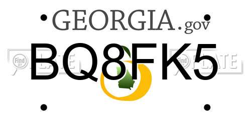 BQ8FK5 Georgia License Plate