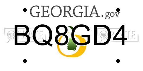 BQ8GD4 Georgia License Plate