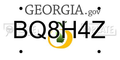 BQ8H4Z Georgia License Plate